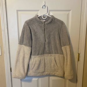Teddy Two-Tone Tan/Grey 1/4 Zip Jacket